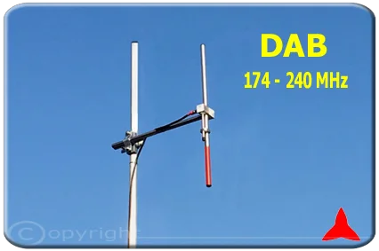 Antenne dipôle omnidirectionnelle DAB 174 240 MHz PROTEL